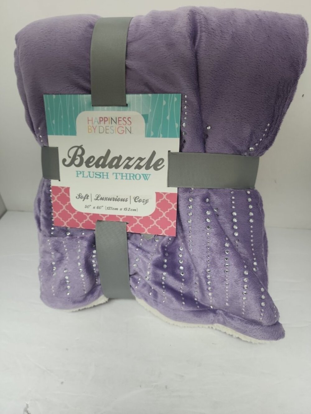 Bedazzle Plush Throw 50" x 60" (127 cm x 152cm) Purple New!!!